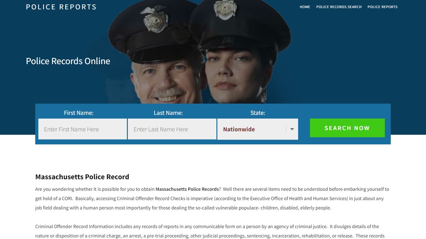 Massachusetts Police Records | Get Instant Reports On People
